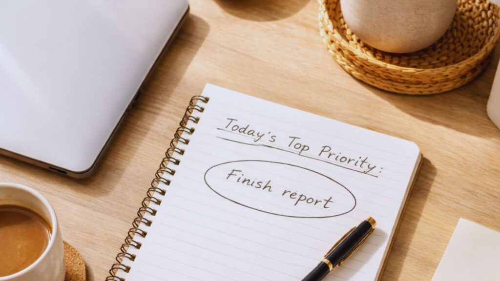 Daily priority planning and L-Theanine caffeine synergy for calm alertness