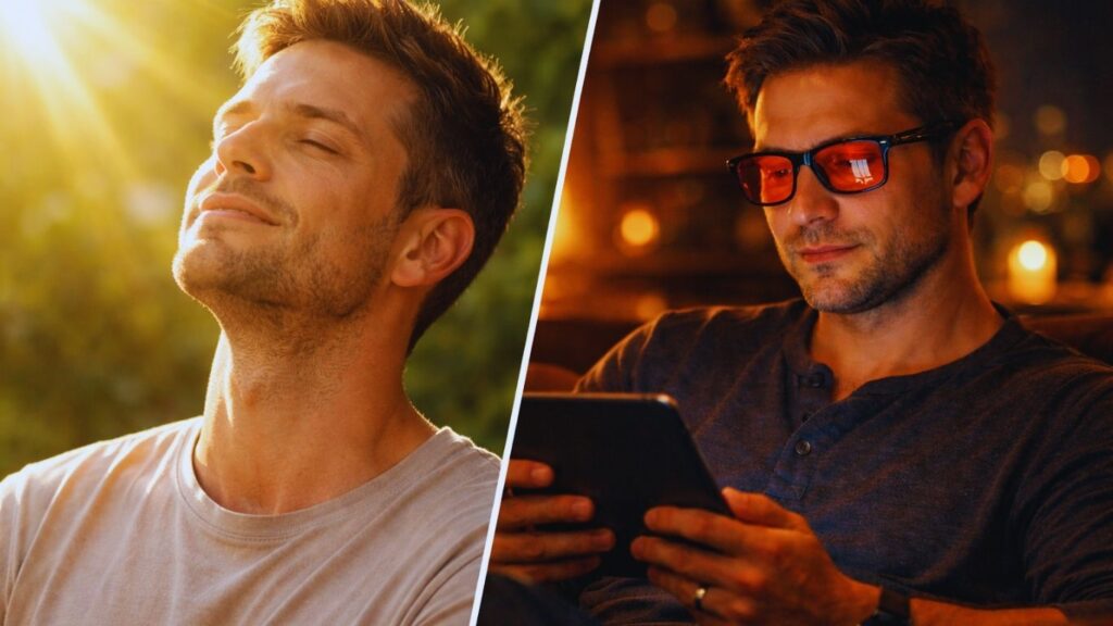 Biohacking morning sunlight exposure versus using blue light blockers at night